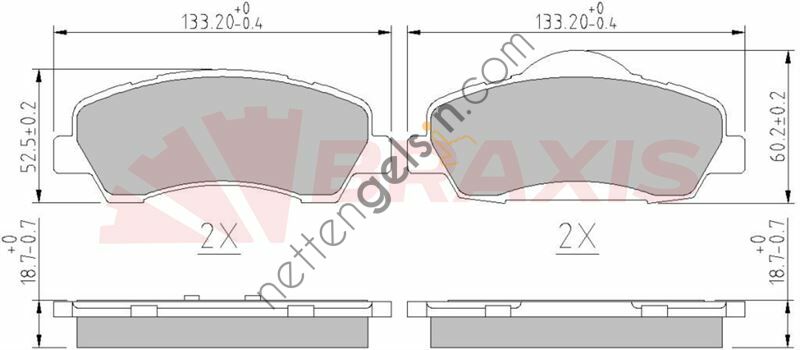BRAXIS AA0610 FREN BALATASI ON 301 12> 308 13> / C ELYSEE 12> C4 CACTUS 14> MANDO TIP  PEUGEOT-CITROEN BİNEK FREN DISK BALATA