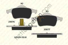 KALE B 23076 175 05 KD11 ARKA FREN BALATASI S60 00>10 S70 97>00 S80 98> V70 97>07 XC70 00>  VOLVO BİNEK FREN BALATASI