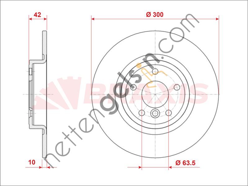 BRAXIS AE0899 FREN DISKI ARKA XE (X760) 2.0 15 >  JAGUAR BİNEK FREN DİSKİ