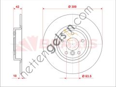 BRAXIS AE0899 FREN DISKI ARKA XE (X760) 2.0 15 >  JAGUAR BİNEK FREN DİSKİ