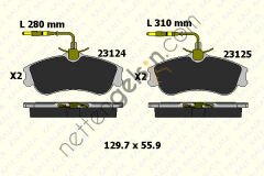KALE B 23124 193 25 ON FREN BALATASI PARTNER P306 CABRIOLET / SEDAN 1,8I 16V 2,0I BERLINGO XSARA 1,8I,1,9D (< 03) FISLI  PEUGEOT-CITROEN BİNEK FREN BALATASI