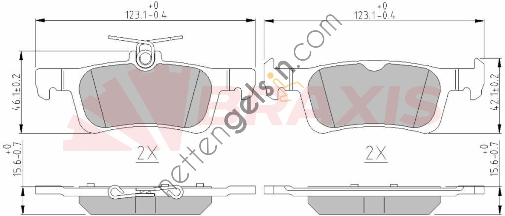 BRAXIS AA0622 FREN BALATASI ARKA 308 13>  PEUGEOT-CITROEN BİNEK FREN BALATASI