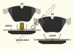 KALE B 23347 203 05 KD11 FREN BALATASI ON BMW E60 E65 E90 E92 E93 E84  BMW BİNEK FREN BALATASI