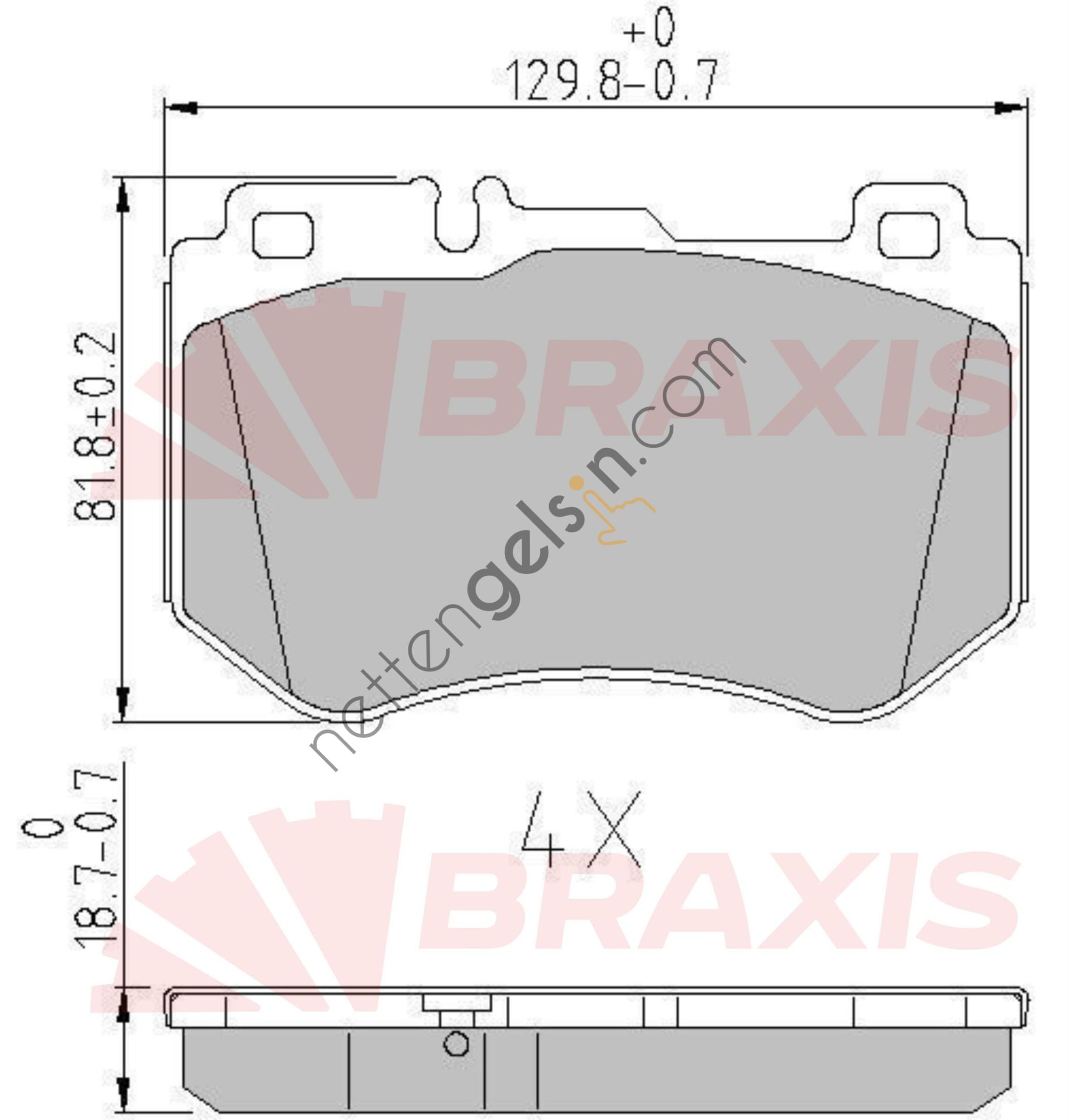 BRAXIS AA0626 FREN BALATASI ON C-CLASS W205 14> S205 14> C205 15> A205 16>  MERCEDES BİNEK FREN BALATASI