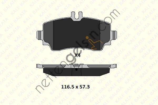 KALE B 23070 165 24 KD11 FREN BALATASI ON VANEO 414 02>05  MERCEDES BİNEK FREN BALATASI
