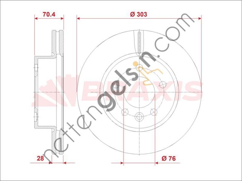 BRAXIS AE0920 FREN DISKI ON CRAFTER 16 > TGE 16 >  VW-AUDI-SEAT-SKODA BİNEK FREN DİSKİ