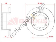 BRAXIS AE0921 FREN DISKI ARKA CRAFTER 16 > TGE 16 >  VW-AUDI-SEAT-SKODA BİNEK FREN DİSKİ