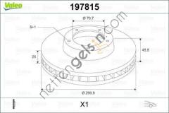 VALEO 197815 FREN DISKI ON ASTRA CLASSIC 99 > 02 ASTRA J 09> MOKKA / MOKKA X 14 > 13 > / CRUZE 09> TRAX 13> 16 JANT HAVALI  OPEL BİNEK FREN DİSKİ