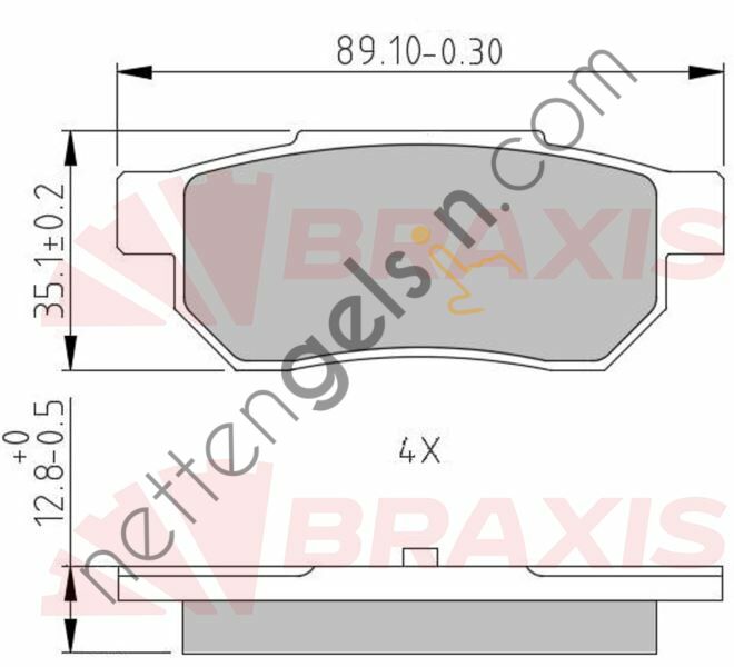 BRAXIS AA0633 FREN BALATASI ARKA CIVIC 88>91 ACCORD 85> CRX 87>  HONDA BİNEK FREN BALATASI
