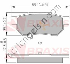 BRAXIS AA0633 FREN BALATASI ARKA CIVIC 88>91 ACCORD 85> CRX 87>  HONDA BİNEK FREN BALATASI