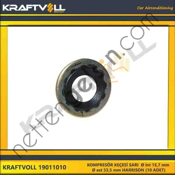 KRAFTVOLL 19011010 KOMPRESÖR KEÇESI SARI Ø int 15,7 mm Ø est 33,5 mm HARRISON (10 ADET)  GENEL BİNEK KLIMA SISTEM ÜRÜNLERI