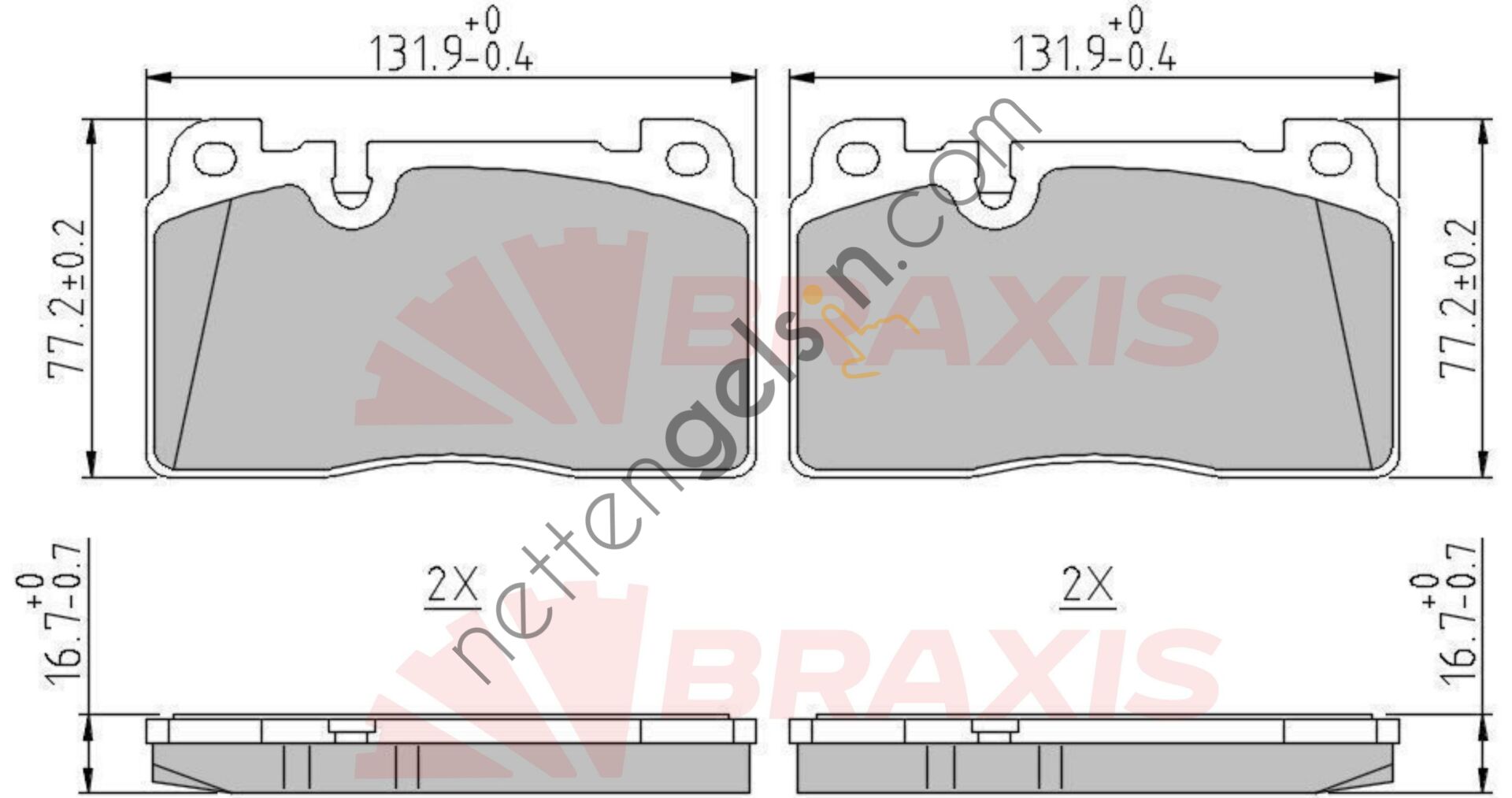 BRAXIS AA0639 FREN BALATASI ON A6 11> A7 10> Q5 08> / MACAN 14>  VW-AUDI-SEAT-SKODA BİNEK FREN DISK BALATA
