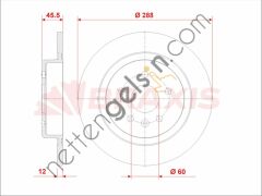 BRAXIS AE0932 FREN DISKI ARKA OPEL ASTRA K 15> 16 JANT 288MM  OPEL BİNEK FREN DİSKİ