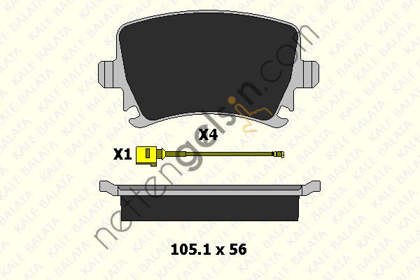 KALE B 23914 172 24 ARKA FREN BALATASI A3 TUM MODELLER 05 / 03> A4 PASSAT 1,6FSI / 1,9TDI / 2,0TDI 95>16  VW-AUDI-SEAT-SKODA BİNEK FREN BALATASI