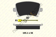 KALE B 23914 172 24 ARKA FREN BALATASI A3 TUM MODELLER 05 / 03> A4 PASSAT 1,6FSI / 1,9TDI / 2,0TDI 95>16  VW-AUDI-SEAT-SKODA BİNEK FREN BALATASI