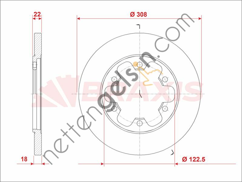 BRAXIS AE0943 ARKA FREN DISKI YENI KASA TRANSIT V363 6 BIJON 14 /> ARKA CIFT TEKER  FORD BİNEK FREN DİSKİ
