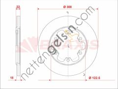 BRAXIS AE0943 ARKA FREN DISKI YENI KASA TRANSIT V363 6 BIJON 14 /> ARKA CIFT TEKER  FORD BİNEK FREN DİSKİ