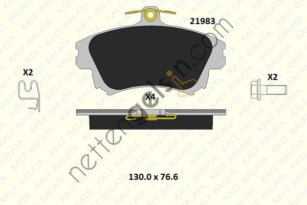 KALE B 21983 173 14 KD11 ON FREN BALATASI CARISMA 00-> COLT VI 1,5 04->10  MITSUBISHI BİNEK FREN BALATASI