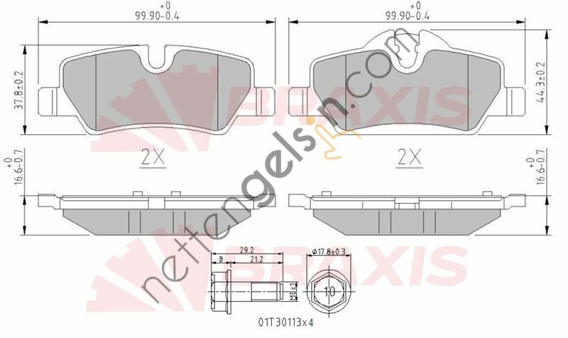 BRAXIS AA0661 FREN BALATASI ARKA MINI F55 F56 F57  MINI BİNEK FREN BALATASI