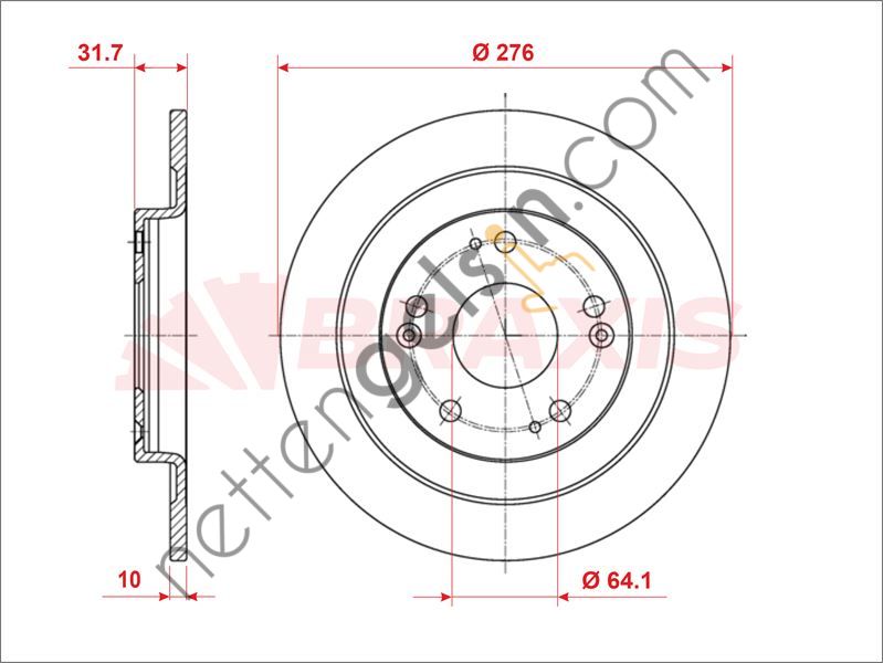 BRAXIS AE0947 FREN DISKI ARKA CIVIC IX 11 > 15  HONDA BİNEK FREN DİSKİ
