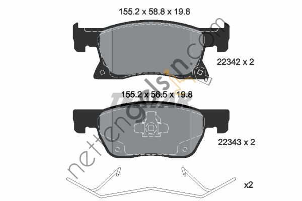 TEXTAR 2234201 FREN BALATASI OPEL ASTRA K (276 MM) ÖN 39103797 OPEL
