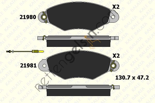 KALE B 21980 180 15 ON FREN BALATASI KANGOO 1,9D KANGOO 1,5DCI XSARA 1,4 1,5 P206 425166 (BOSCH 0986TB2043 EŞDEĞERİ) RENAULT BİNEK FREN BALATASI (ÖN)