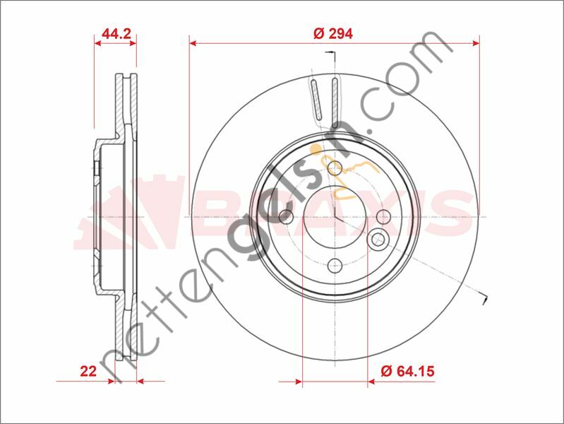 BRAXIS AE0953 FREN DISKI ON MINI R55 R56 R57 R58 R59  MINI BİNEK FREN DİSKİ