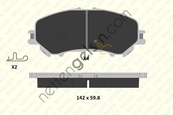KALE B 22065 167 14 KD11 ON FREN BALATASI NISSAN QASHQAI J11 KASA 2013-> XTRAIL 2014-> RENAULT KADJAR 2015->  NISSAN BİNEK FREN BALATASI