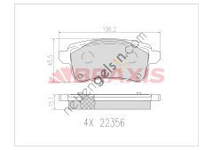 BRAXIS AA0672 FREN BALATASI ARKA MEGANE IV 15> ESPACE V 15> MEGANE IV GRANDTOUR 16> SCENIC IV 17> TALISMAN 15>  RENAULT BİNEK FREN BALATASI