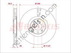 BRAXIS AE0969 FREN DISKI ON DS4 DS5 11 > 308 10 > 14  PEUGEOT-CITROEN BİNEK FREN DİSKİ