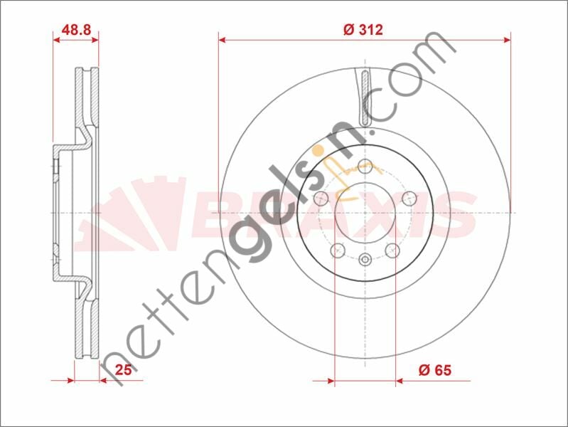 BRAXIS AE0976 FREN DISKI ON POLO 17 >  VW-AUDI-SEAT-SKODA BİNEK FREN DİSKİ