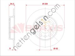 BRAXIS AE0978 FREN DISKI ARKA SUZUKI SWIFT V 17->  SUZUKI BİNEK FREN DİSKİ