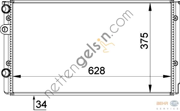 BEHR CR401000S RADYATÖR VW POLO HB 1.6 KLİMALI 628X377(CR401000S) 1H0121253BE VW