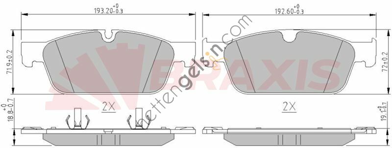 BRAXIS AA0677 FREN BALATASI ON GL-CLASS X166 12>15 ML-CLASS W166 11>15  MERCEDES BİNEK FREN BALATASI