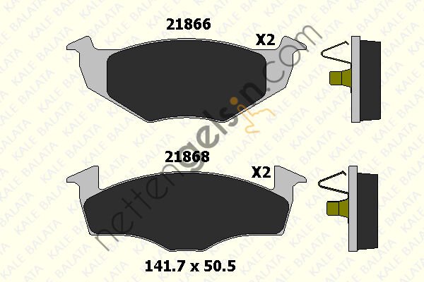 KALE B 21866 153 05 ON FREN BALATASI POLO / CLASSIC 1.4 1.6 95>01 IBIZA 96>02 CORDOBA 96>02  VW-AUDI-SEAT-SKODA BİNEK FREN BALATASI