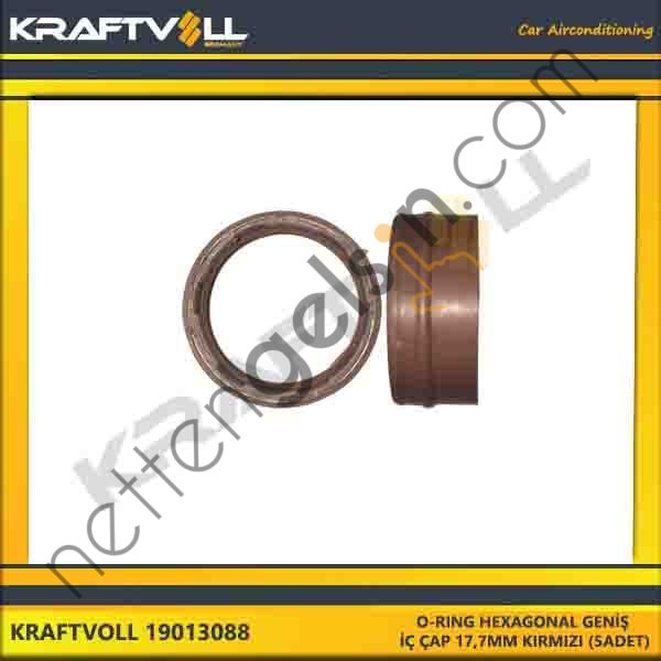 KRAFTVOLL 19013088 O-RING HEXAGONAL GENIS - IÇ ÇAP 17,7MM KIRMIZI (5ADET)  GENEL BİNEK KLIMA SISTEM ÜRÜNLERI