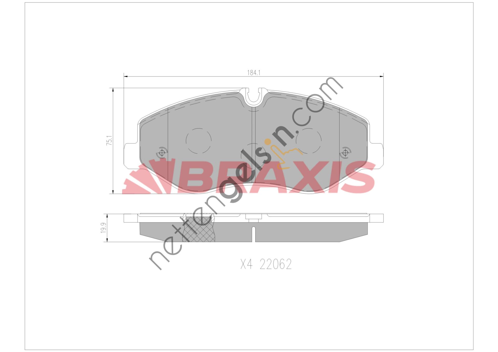 BRAXIS AA0679 FREN BALATASI ON VITO W447 14>  MERCEDES BİNEK FREN BALATASI