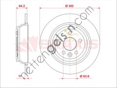 BRAXIS AE0986 FREN DISKI ARKA FREELANDER 2 06-14 2.0  LAND ROVER BİNEK FREN DİSKİ