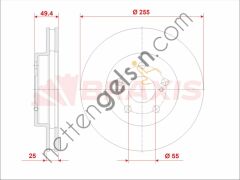 BRAXIS AE0993 FREN DISKI ON PRIUS 1.8 HIBRIT 15 >  TOYOTA BİNEK FREN DİSKİ