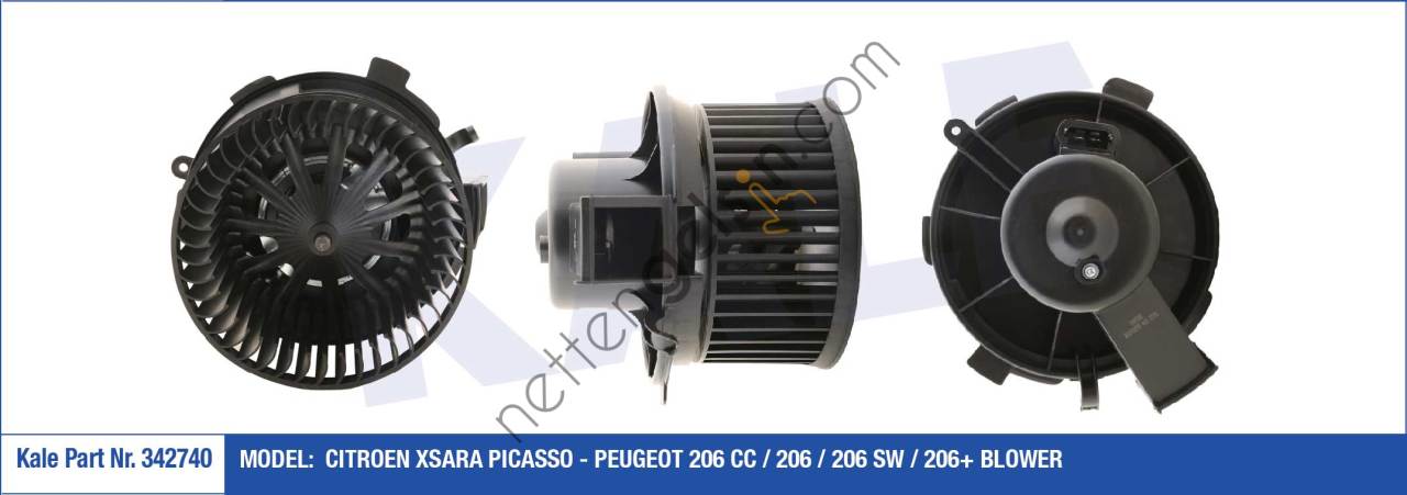 KALE 342740 KALORIFER MOTORU PICASSO PEUGEOT 206 CC / 206 / 206 SW / 206+ (T3E) PLUS  PEUGEOT-CITROEN BİNEK KALORİFER MOTORU