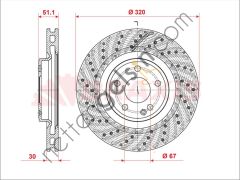 BRAXIS AE1006 FREN DISKI ON X156 13> W176 12>18 W246 12>18 C117 13>19  MERCEDES BİNEK FREN DİSKİ