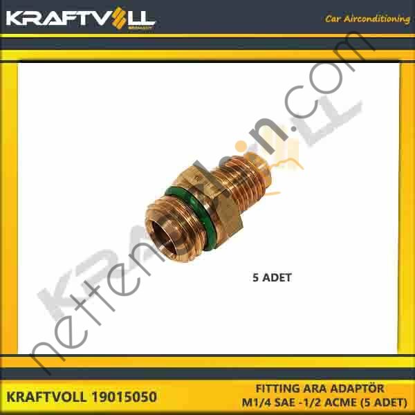 KRAFTVOLL 19015050 FITTING ARA ADAPTÖR M1/4 SAE -1/2 ACME (5 ADET)  GENEL BİNEK KLIMA SISTEM ÜRÜNLERI