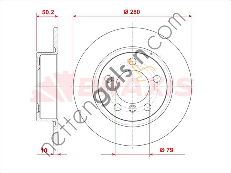 BRAXIS AE1011 FREN DISKI ARKA MINI R60 COUNTRYMAN PACEMAN  MINI BİNEK FREN DİSKİ
