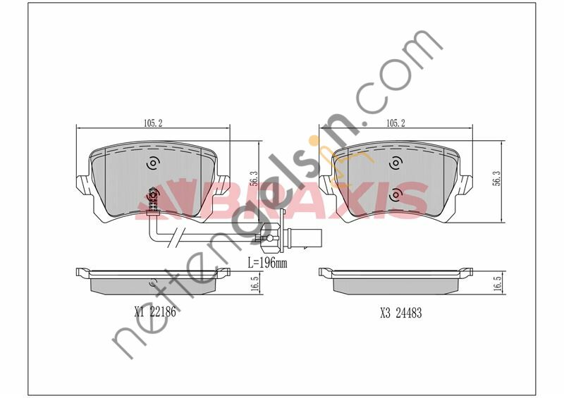 BRAXIS AA0714 ARKA FREN BALATASI Q3 13>18 A5 13>17  VW-AUDI-SEAT-SKODA BİNEK FREN BALATASI