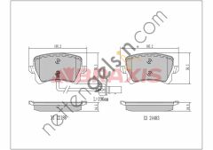 BRAXIS AA0714 ARKA FREN BALATASI Q3 13>18 A5 13>17  VW-AUDI-SEAT-SKODA BİNEK FREN BALATASI