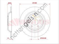BRAXIS AE1012 FREN DISKI ARKA FOCUS III 2.3 RS AWD 14 >  FORD BİNEK FREN DİSKİ
