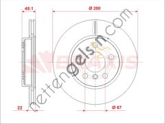 BRAXIS AE1015 FREN DISKI ON BMW F45 MINI F54 F55 F56 F57  BMW BİNEK FREN DİSKİ
