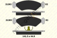 KALE B 21202 178 05 ON FREN BALATASI FIESTA 89> 02 FORD KA 96>08 MAZDA 121 III 96>03  FORD BİNEK FREN BALATASI