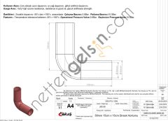 IBRAS 65793 3 KAT POLYESTERLI SILIKON Q 50mm 15cm x 15cm DIRSEK HORTUMU  GENEL BİNEK RULO HORTUM