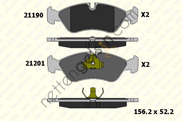 KALE B 21190 175 05 ON FREN BALATASI ASTRA F 92>98 VECTRA A 89> 95 VECTRA B 96> 02  OPEL BİNEK FREN BALATASI